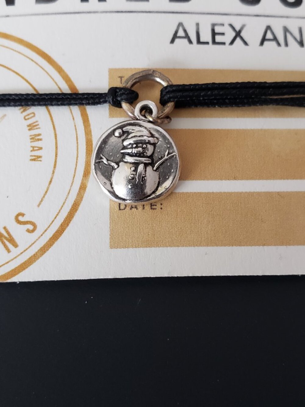 Alex and Ani Kindred Cord Snowman Silver Bracelet 547